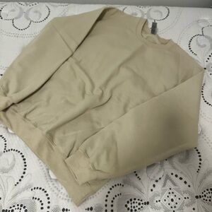 Sand Color Medium Sweatshirt - Embroidered ‘R’ w/ Heart on Sleeve